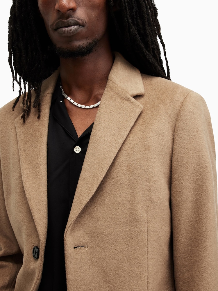 AllSaints Brown Hal Coat - Image 2 of 9