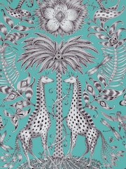 Clarke and Clarke Kruger Teal Emma J Shipley 10M Wallpaper - Image 1 of 1