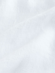 White Regular Fit Signature 100% Delave Linen Long Sleeve Shirt - Image 8 of 8