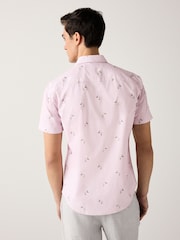 Light Pink Bird Conversational Regular Fit Print Short Sleeve Shirt - Image 2 of 7