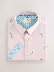 Light Pink Bird Conversational Regular Fit Print Short Sleeve Shirt - Image 5 of 7