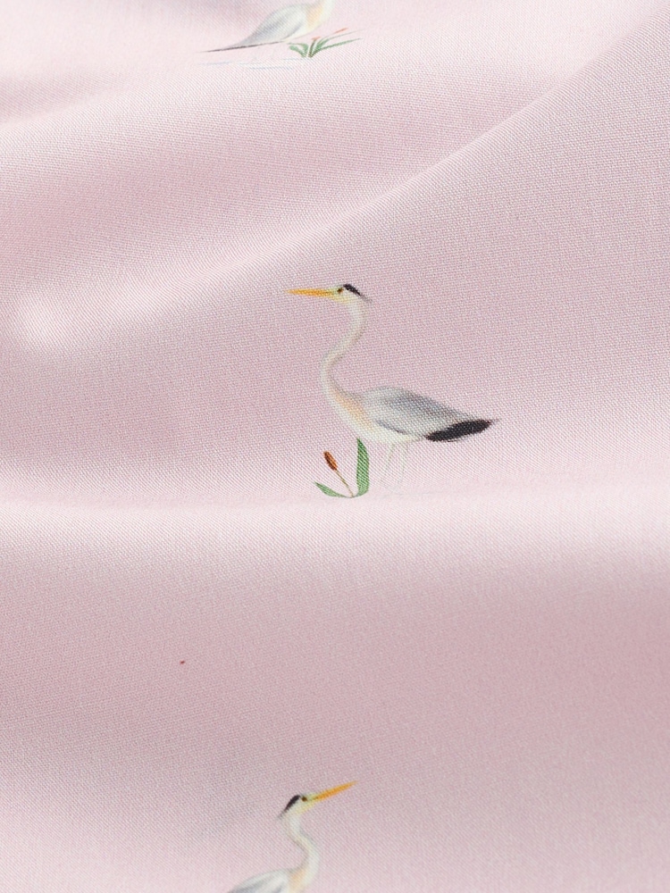 Light Pink Bird Conversational Regular Fit Print Short Sleeve Shirt - Image 7 of 7