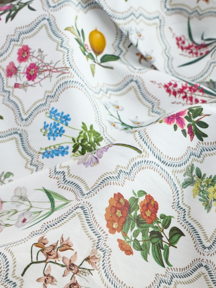 White/Multicolor Trellis Floral Regular Fit Print Short Sleeve Shirt - Image 7 of 7