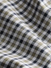 Navy/ Neutral Gingham Check Easy Iron Button Down Short Sleeve Oxford Shirt - Image 7 of 7