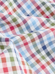 Blue/Red Gingham Regular Fit Easy Iron Button Down Short Sleeve Oxford Shirt - Image 7 of 7