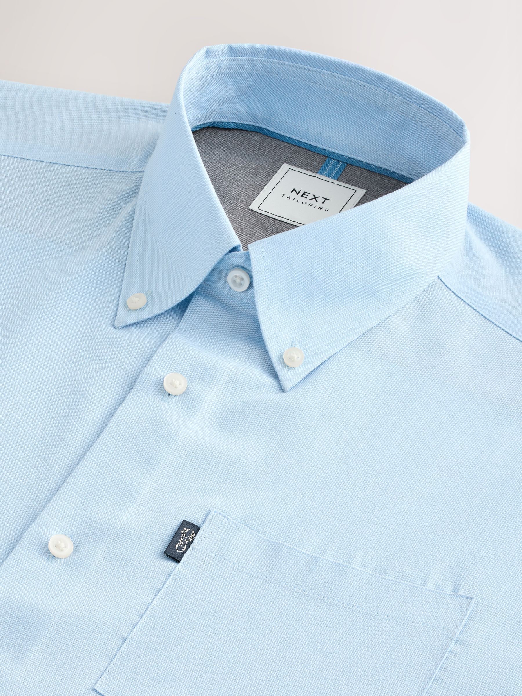 Buy Light Blue Regular Fit Short Sleeve Easy Iron Button Down
