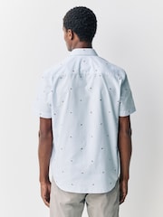 Blue Bengal Melon Conversational Fruit Print Stripe Easy Iron Oxford Shirt - Image 3 of 7