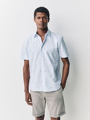 Blue Bengal Melon Conversational Fruit Print Stripe Easy Iron Oxford Shirt - Image 4 of 7