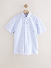 Blue Bengal Melon Conversational Fruit Print Stripe Easy Iron Oxford Shirt - Image 5 of 7