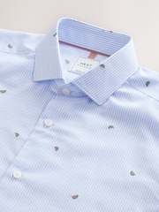 Blue Bengal Melon Conversational Fruit Print Stripe Easy Iron Oxford Shirt - Image 6 of 7