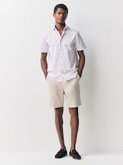 Pink Bengal Lemon Conversational Fruit Print Stripe Easy Iron Oxford Shirt - Image 2 of 7
