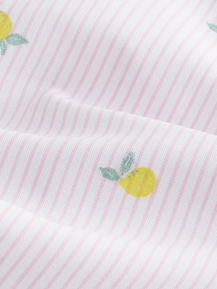 Pink Bengal Lemon Conversational Fruit Print Stripe Easy Iron Oxford Shirt - Image 7 of 7