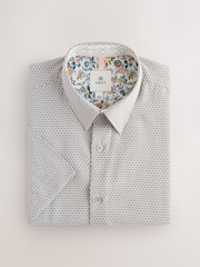 Neutral Regular Fit Textured Short Sleeve Smart Shirt - Image 1 of 3
