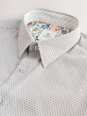 Neutral Regular Fit Textured Short Sleeve Smart Shirt - Image 3 of 3