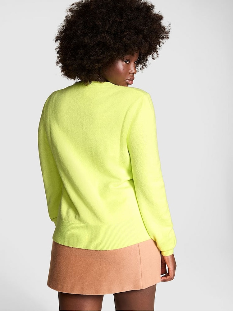 Victoria's Secret PINK Sparkling Lime Green Knitted Jumper - Image 2 of 3