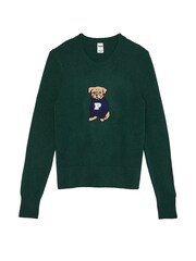Victoria's Secret PINK Deep Forest Green Dog Knitted Jumper - Image 4 of 4