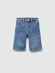 Mango Blue 100% Cotton Culotte Jeans - Image 3 of 5