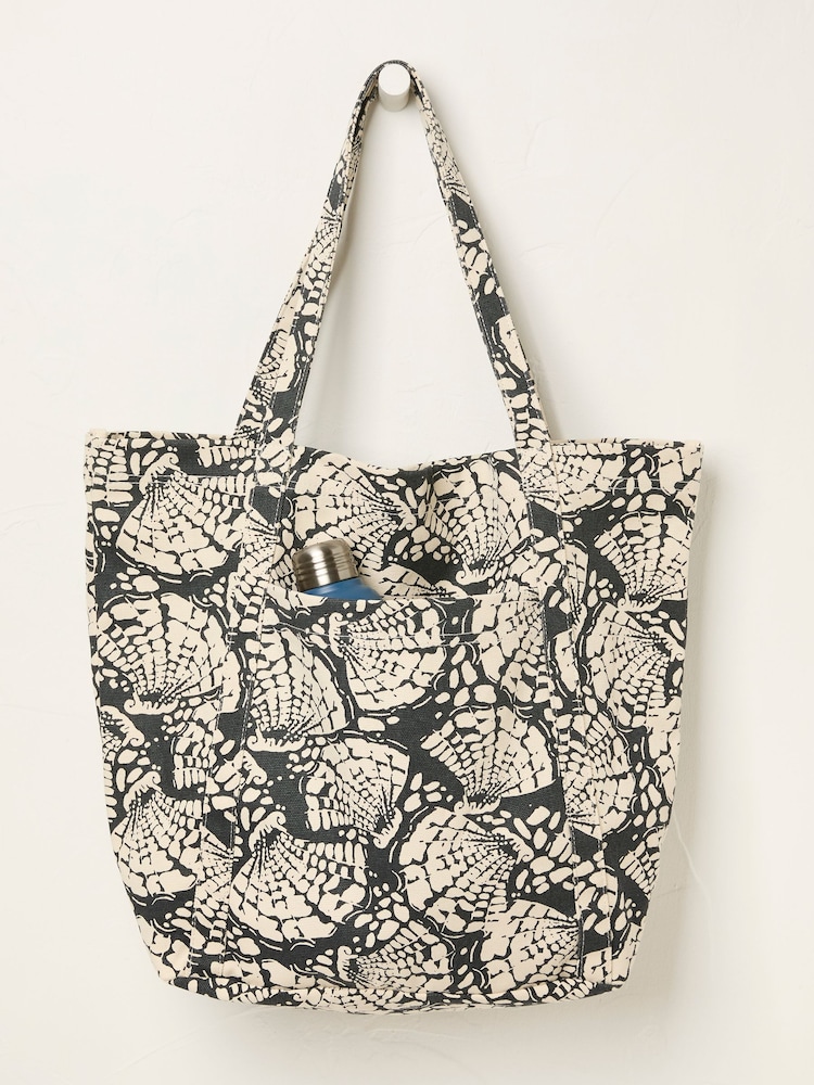 FatFace Astrid Black Shell Print Tote Bag - Image 1 of 2