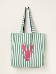FatFace Blue Seahorse Reversible 100% Cotton Tote Bag - Image 2 of 2