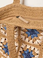 FatFace Natural Tile Straw Bag - Image 2 of 2