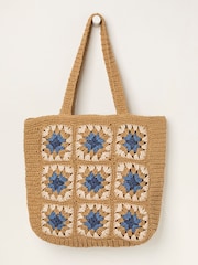 FatFace Natural Tile Straw Bag - Image 3 of 4