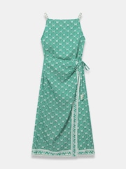 Mint Velvet Green Linen Blend Printed Midi Dress - Image 7 of 8
