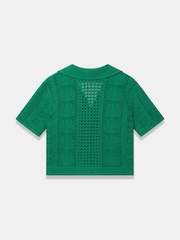 Mint Velvet Green Crochet Shell Shirt - Image 6 of 6