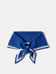 Mint Velvet Blue Scallop Edge Knit Scarf - Image 1 of 3