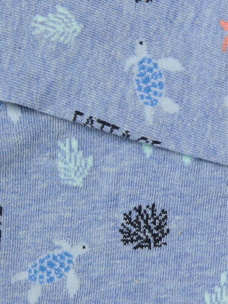 FatFace Blue Turtle Trainer Socks - Image 2 of 2