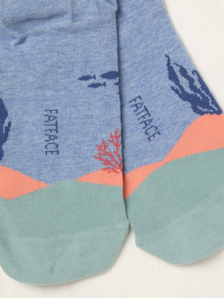 FatFace Blue Sealife Socks - Image 2 of 2