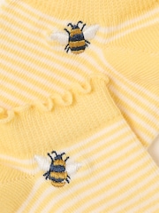 FatFace Yellow Embroidered Bee Trainer Socks - Image 2 of 2