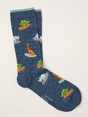 FatFace Navy Surfing Dinosaur Men's Socks - Image 1 of 2