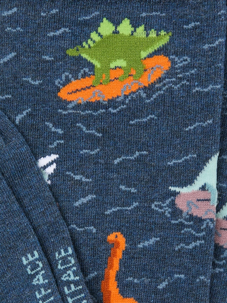 FatFace Navy Surfing Dinosaur Men's Socks - Image 2 of 2
