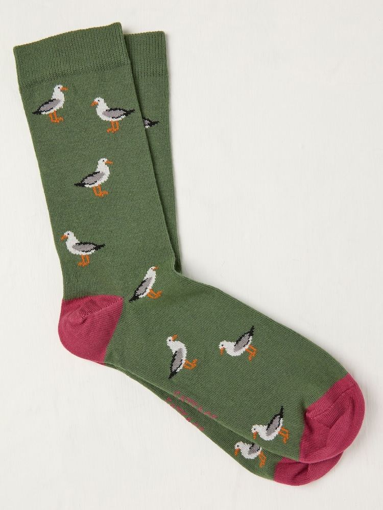 FatFace Green Seagull Socks - Image 1 of 2