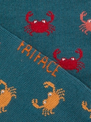 FatFace Teal Blue Crab Trainer Socks - Image 2 of 2