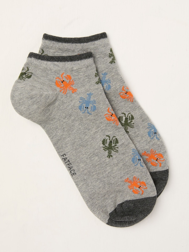 FatFace Grey Lobster Trainer Socks - Image 1 of 2