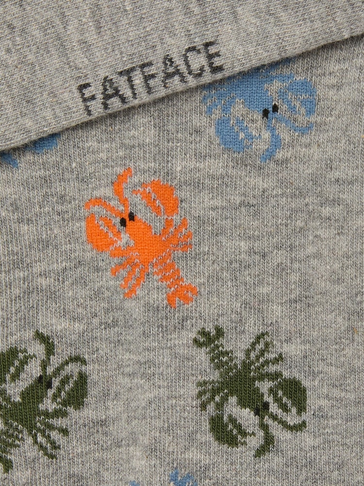 FatFace Grey Lobster Trainer Socks - Image 2 of 2