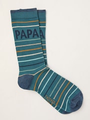 FatFace Teal Blue Papa Socks - Image 1 of 2