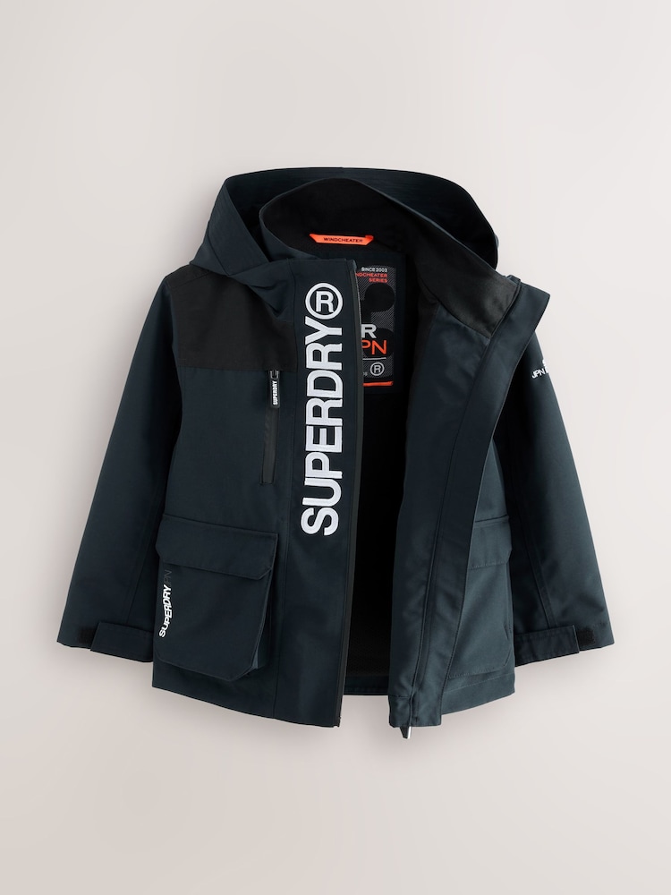 Superdry Navy Waterproof Jacket - Image 2 of 6