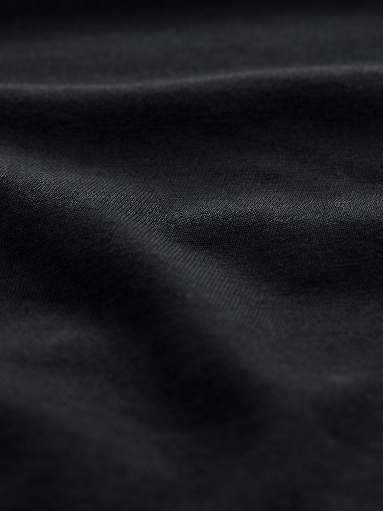 Black/Grey 100% Cotton Jersey Pyjamas Long Sleeve Shorts Set - Image 10 of 10