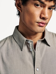 Rag & Bone Green Finch Zig Zag Dobby Long Sleeve Shirt - Image 4 of 7