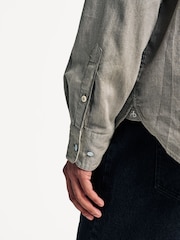 Rag & Bone Green Finch Zig Zag Dobby Long Sleeve Shirt - Image 6 of 7
