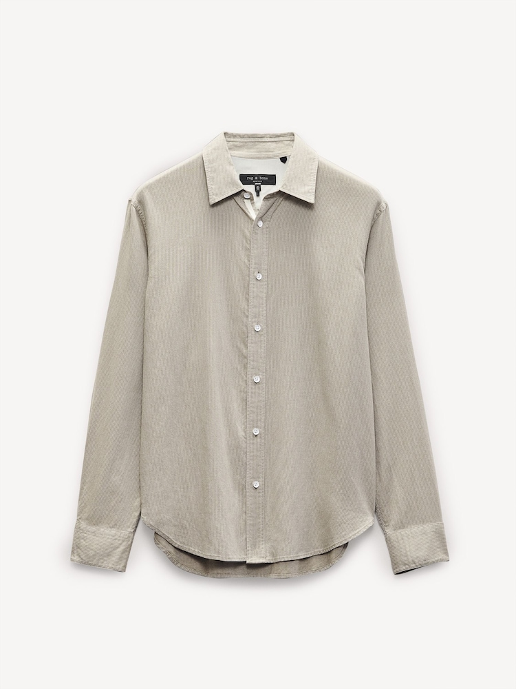 Rag & Bone Green Finch Zig Zag Dobby Long Sleeve Shirt - Image 7 of 7