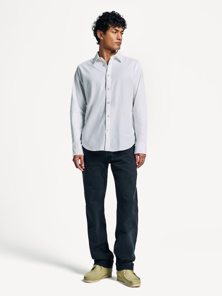 Rag & Bone White Tomlin Stretch Dobby Shirt - Image 2 of 6