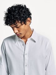 Rag & Bone White Tomlin Stretch Dobby Shirt - Image 4 of 6