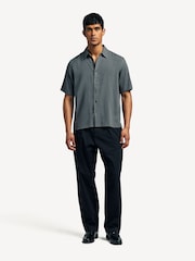 Rag & Bone Grey Dalton Short Sleeve Dobby Shirt - Image 4 of 7