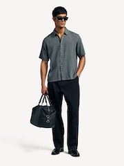 Rag & Bone Grey Dalton Short Sleeve Dobby Shirt - Image 5 of 7