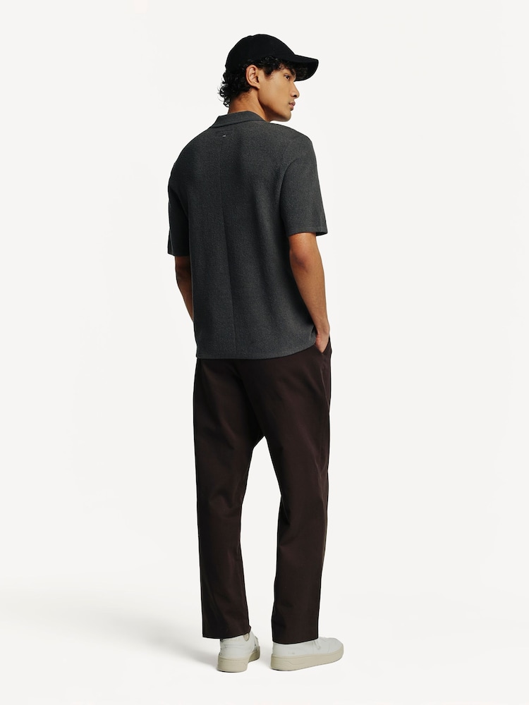 Rag & Bone Grey Rib Johnny Polo Shirt In Zuma Toweling - Image 2 of 7