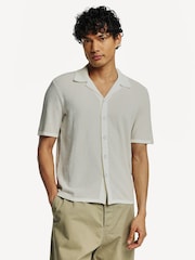 Rag & Bone Cream Zig-Zag Avery In Zuma Toweling Shirt - Image 1 of 6
