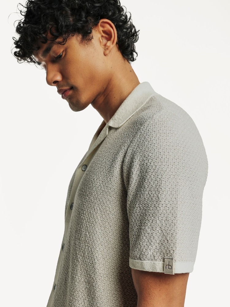 Rag & Bone Cream Zig-Zag Avery In Zuma Toweling Shirt - Image 6 of 6